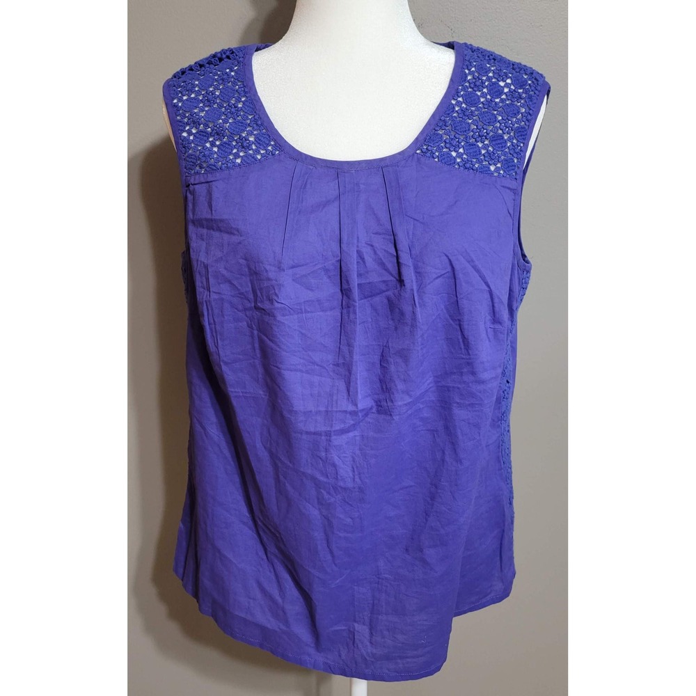 Boden Purple Cotton Sleeveless Blouse